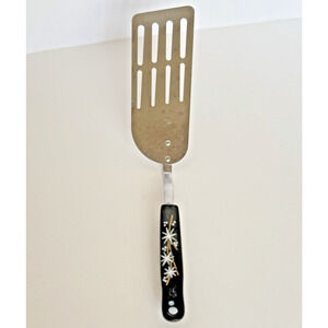 EKCO Sloted Turner Black Atomic Starburst Server Black Handle Spatula